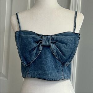 Runway Skirts Bow Top Blue Size S